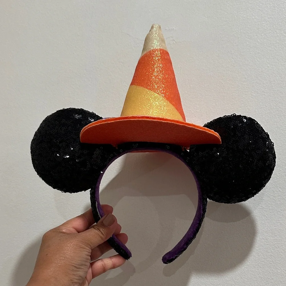 Disney Hallowed Minnie Witch Hat Headband with Ears - Black and Orange - Picture 2 of 5